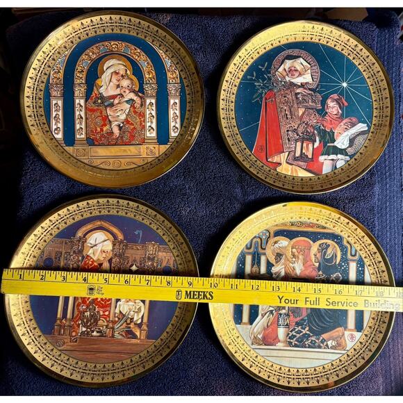 Vintage The Classic Christmas Collection Set of 4 J.C. Leyendecker Plates #4099 - Picture 7 of 7